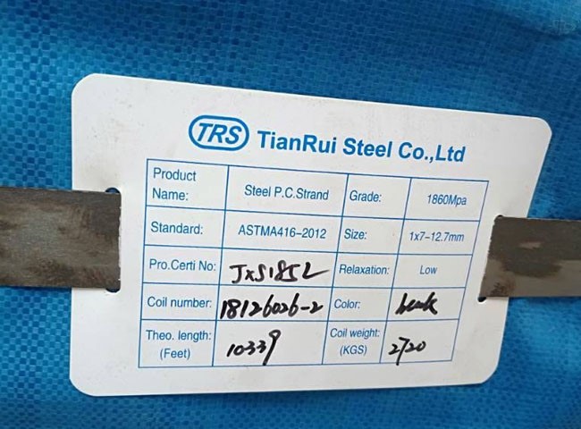 15.2mm COATED PC STEEL STRAND FOR Post-tensioned